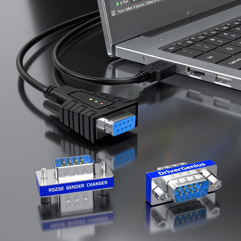 DriverGenius RD232M2M DB9 Serial RS232 COM Gender Changer for USB to RS232 / USB to Serial Cable Adapter (M/M, Male/Male, 4 Pieces) - Image 3